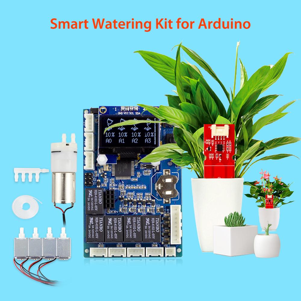 Elecrow Automatic Smart Plant Watering Kit for Arduino Garden DIY Program Plant Watering Device Capacitive Soil Moisture Sensor